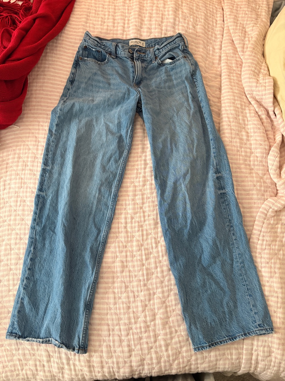 Abercrombie and Fitch Curve Love ultra low rise loose Denim Jeans